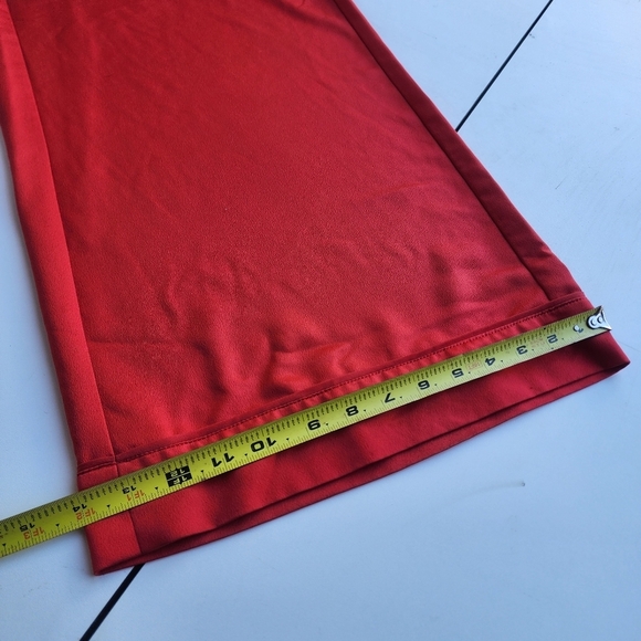 Express X Ladygang Women's Extreme Wide Leg Satin Pants Red Slimming Sz 10 - Picture 10 of 11